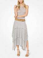 Michael Kors Collection Tiered Viscose And Linen Tank Dress