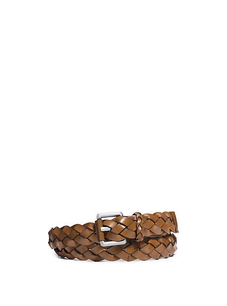 Michael Kors Mens Braided Leather Belt
