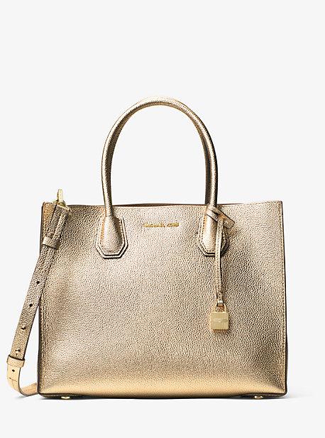 Michael Kors Studio Mercer Large Metallic Leather Tote