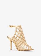 Michael Michael Kors Trinity Metallic Embossed-leather Sandal