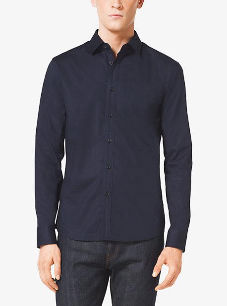 Michael Kors Mens Tailored-fit Stretch-cotton Shirt