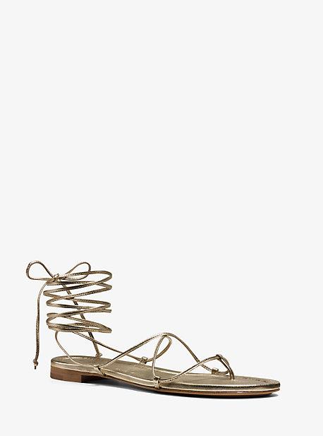 Michael Kors Collection Bradshaw Metallic Leather Sandal