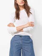 Michael Michael Kors Ribbed Cotton And Silk Sweater