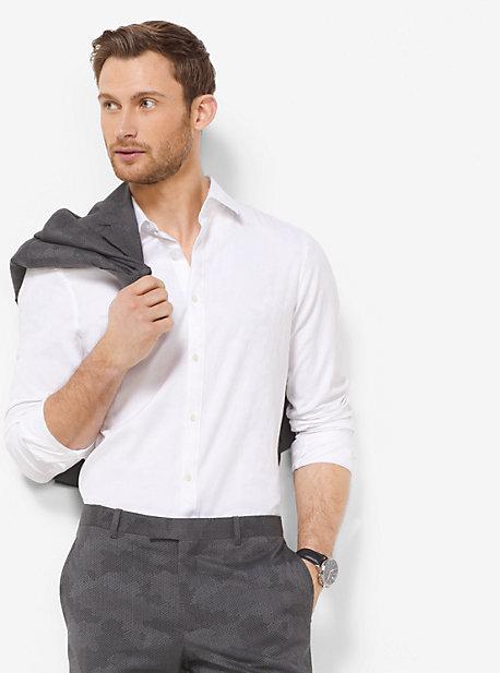 Michael Kors Mens Slim-fit Jacquard Shirt