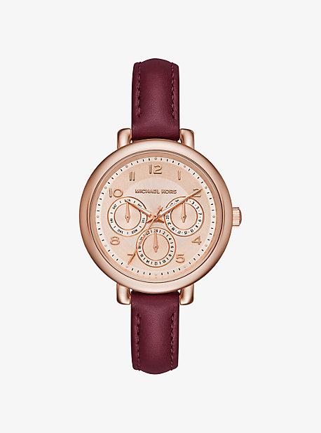 Michael Kors Kohen Rose Gold-tone And Leather Watch