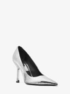 Michael Kors Collection Dresden Crackled Metallic Leather Pump