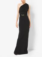 Michael Kors Collection Double-face Silk And Wool Crepe One-shoulder Gown