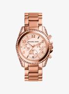 Michael Kors Blair Rose Gold-tone Stainless Steel Chronograph Watch