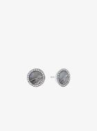 Michael Kors Pave Silver-tone Gray Acetate Stud Earrings