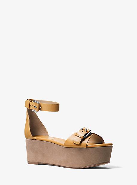 Michael Kors Collection Jolie Leather Flatform Sandal