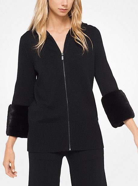 Michael Kors Collection Mink-cuffed Cashmere Hoodie