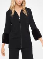 Michael Kors Collection Mink-cuffed Cashmere Hoodie