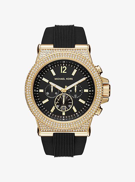 Michael Kors Dylan Pave Gold-tone And Silicone Watch