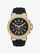 Michael Kors Dylan Pave Gold-tone And Silicone Watch