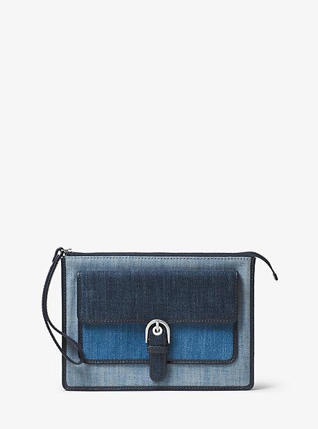 Michael Michael Kors Cooper Medium Denim Wristlet
