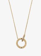 Michael Kors Gold-tone Logo Circle Pendant Necklace