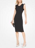 Michael Michael Kors Ruffled Stretch-crepe Sheath Dress