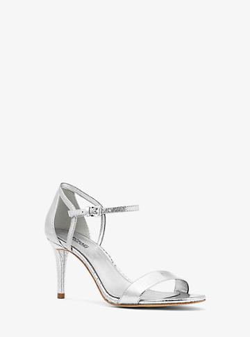 Michael Michael Kors Simone Metallic Embossed Leather Sandal