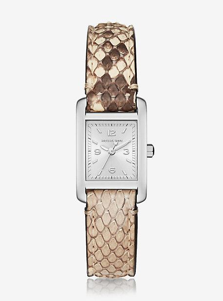 Michael Kors Collection Taylor Silver-tone And Python Watch