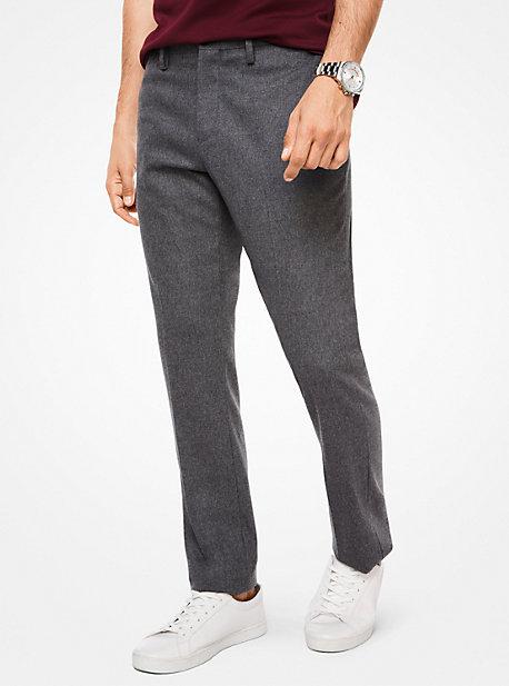 Michael Kors Mens Slim-fit Stretch-flannel Trousers