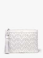 Michael Kors Collection Loren Woven Leather Pouch