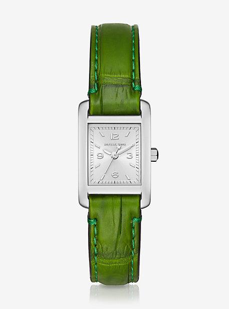 Michael Kors Collection Taylor Silver-tone And Crocodile Watch