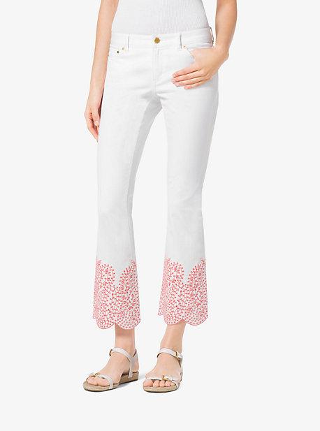 Michael Michael Kors Embellished Cropped Flared Jeans