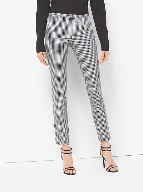 Michael Kors Collection Samantha Gingham Stretch-cotton Skinny Pants