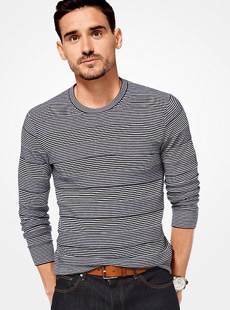 Michael Kors Mens Striped Cotton Pullover
