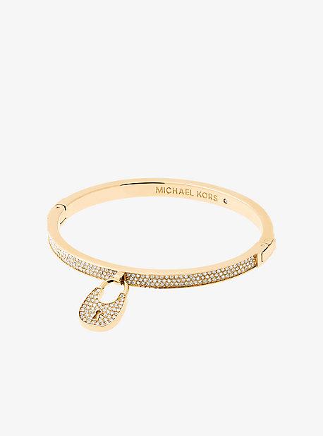 Michael Kors Pave Gold-tone Padlock Bangle