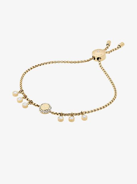 Michael Kors Crystal Gold-tone Logo Slider Bracelet