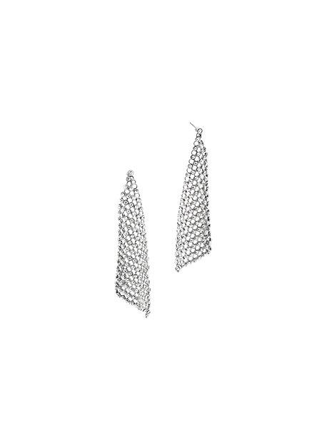 Michael Kors Crystal Silver-tone Chain-mesh Earrings