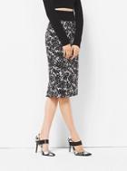 Michael Kors Collection Floral Sateen Pencil Skirt