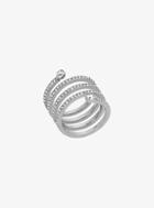 Michael Kors Pave Silver-tone Coil Ring