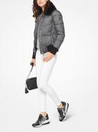 Michael Michael Kors Fur-trimmed Tweed-print Jacket