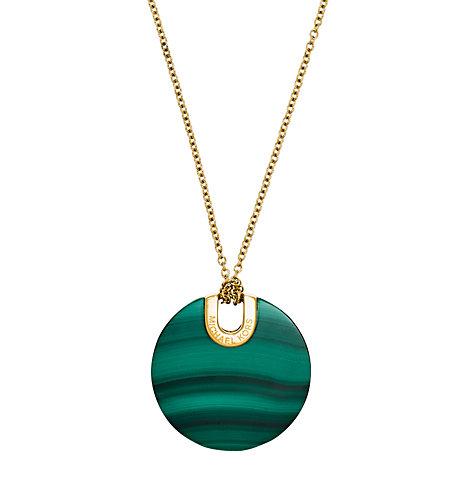 Michael Kors Gold-tone Malachite Pendant Necklace