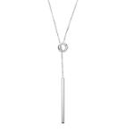 Michael Kors Crystal Silver-tone Logo Lariat Necklace
