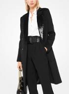 Michael Michael Kors Sequined-collar Double-breasted Wool Coat