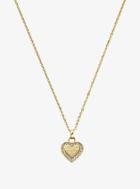 Michael Kors Pave Gold-tone Heart Charm Necklace