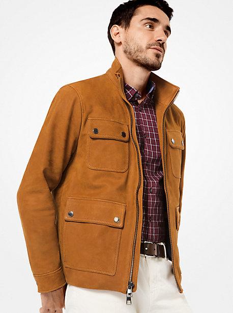 Michael Kors Mens Leather Field Jacket