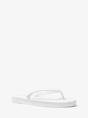 Michael Kors Collection Dakota Embossed Leather Flip-flop