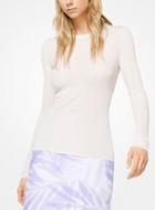 Michael Kors Collection Ribbed Viscose And Linen Pullover