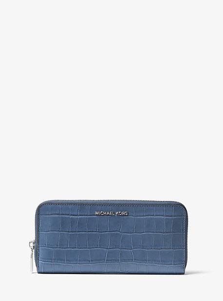 Michael Michael Kors Mercer Crocodile-embossed-leather Continental Wallet
