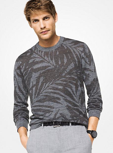 Michael Kors Mens Palm Linen Pullover