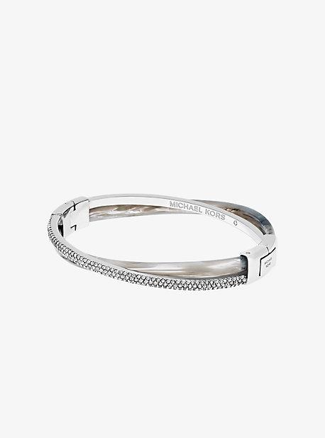Michael Kors Pave Silver-tone Gray Acetate Bangle