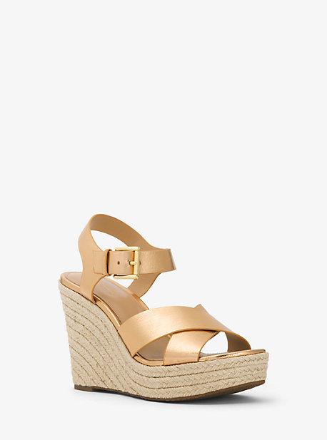 Michael Michael Kors Kady Metallic Leather Wedge