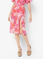 Michael Kors Collection Floral Crepe De Chine Wrap Skirt