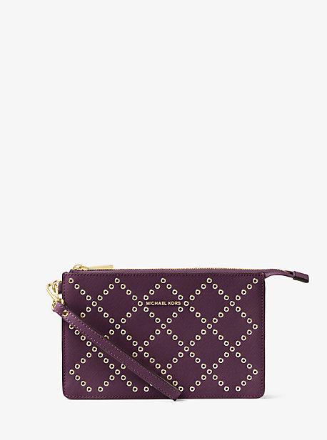 Michael Michael Kors Daniela Grommeted Leather Wristlet
