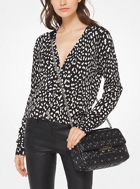 Michael Michael Kors Cheetah Viscose-blend Cardigan