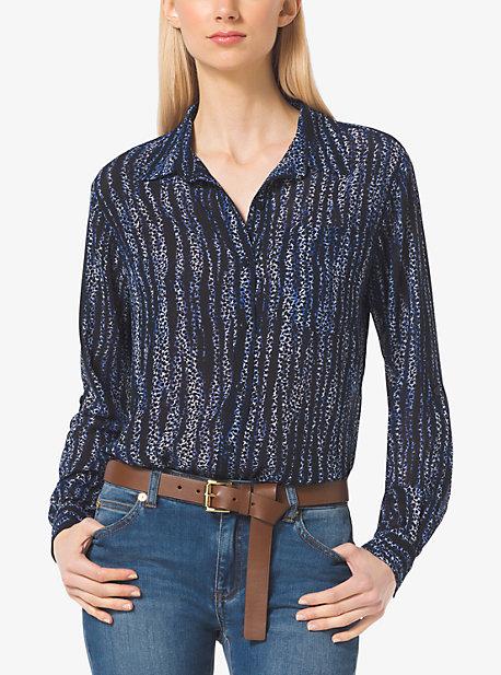 Michael Michael Kors Printed Button-down Blouse